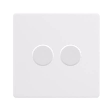 Click Definity Screwless 2 Gang 2 Way 100w Dimmer Switch - Polar White | SFPW162