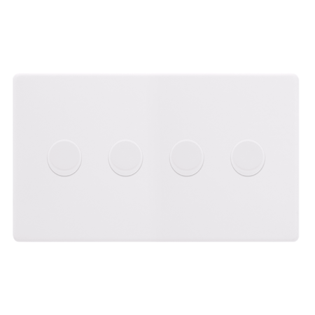 Click Definity Screwless 4 Gang 2 Way 100w Dimmer Switch - Polar White | SFPW164