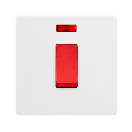Click Definity Screwless 50A 1 Gang Double Pole Switch With Neon | SFPW201PW