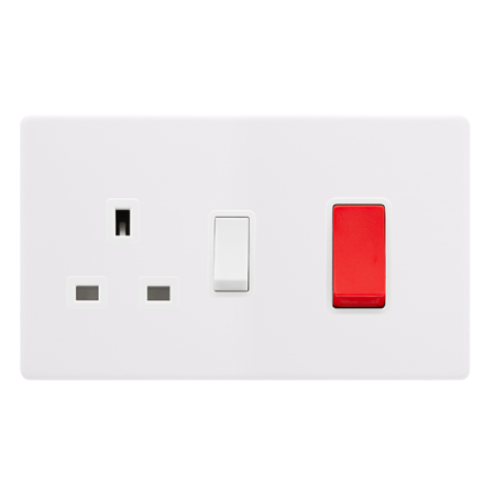 Click Definity Screwless 50A DP Switch With 13a Double Pole Switched Socket | SFPW204PW