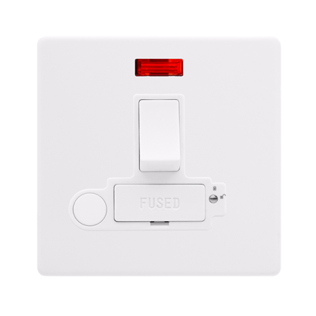 Click Definity Screwless 13A Switched Lockable Connection Unit Neon & Optional Flex Outlet | SFPW252PW