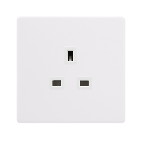 Click Definity Screwless 13A 1 Gang Unswitched Socket - Polar White | SFPW630PW