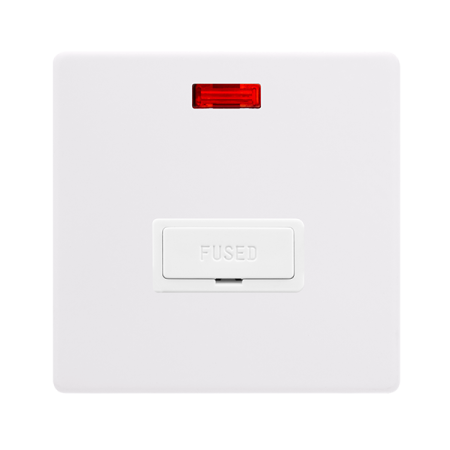 Click Definity Screwless 13A Fused Connection Unit With Neon - Polar White | SFPW653PW