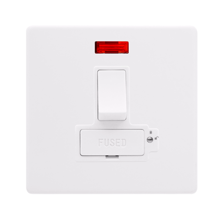 Click Definity Screwless 13A Lockable Switched Fused Connection Unit With Neon | SFPW852PW