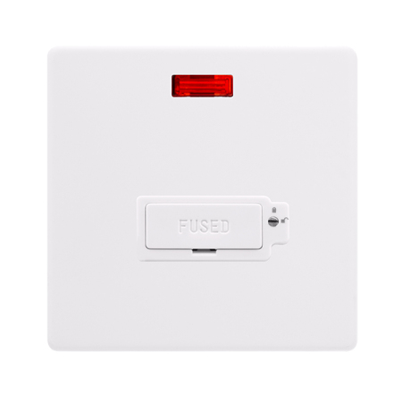 Click Definity Screwless 13A Lockable Fused Connection Unit With Neon | SFPW853PW