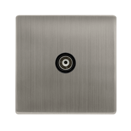Click Definity Stainless Steel Single Isolated Coaxial Outlet Black Insert | SFSS158BK