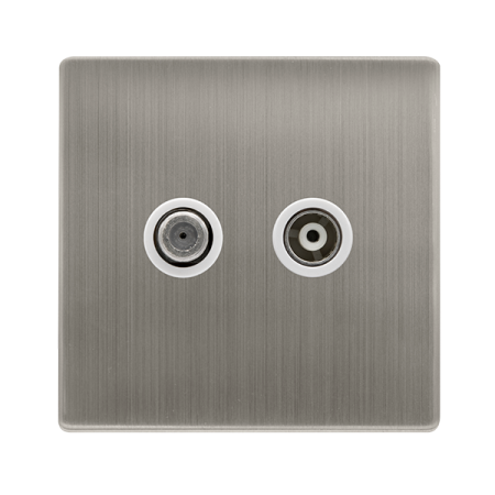 Click Definity Screwless Non-isolated Satellite & Non-isolated Coaxial Outlet | SFSS170PW