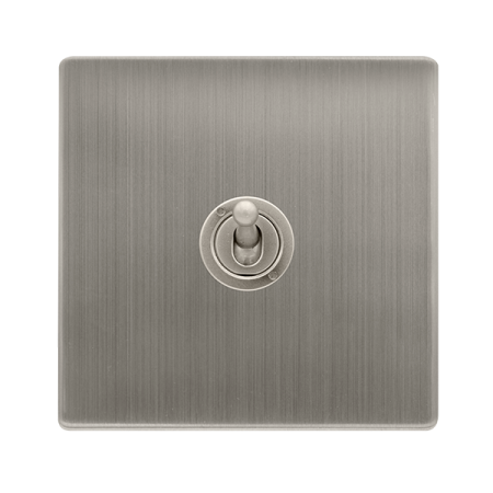 Click Definity Screwless 10ax 1 Gang 2 Way Toggle Switch - Stainless Steel | SFSS421