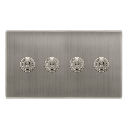 Click Definity Screwless 10ax 4 Gang 2 Way Toggle Switch | SFSS424