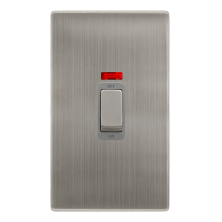Click Definity Screwless 50a Ingot 2 Gang Double Pole Switch With Neon | SFSS503GY