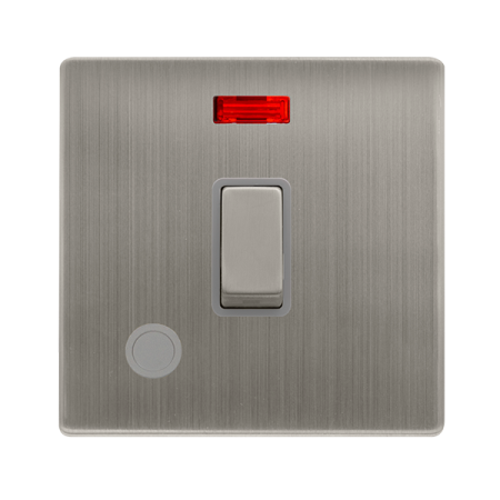 Click Definity Screwless 20A Ingot Double Pole Switch with Neon & Flex Outlet | SFSS523GY