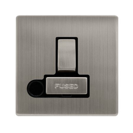 Click Definity Screwless 13A Ingot Switched Fused Connection Unit with Optional Flex Outlet | SFSS551BK