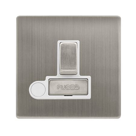 Click Definity Screwless 13A Ingot Switched Fused Connection Unit with Optional Flex Outlet | SFSS551PW