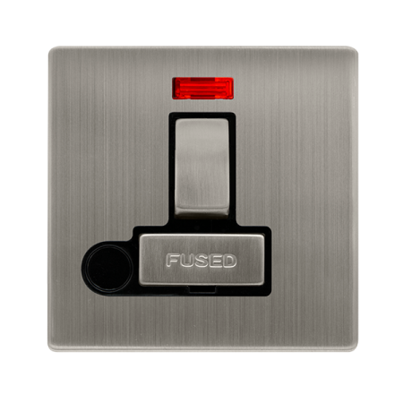 Click Definity Screwless 13A Ingot Switched Fused Connection Unit With Neon & Optional Flex Outlet | SFSS552BK