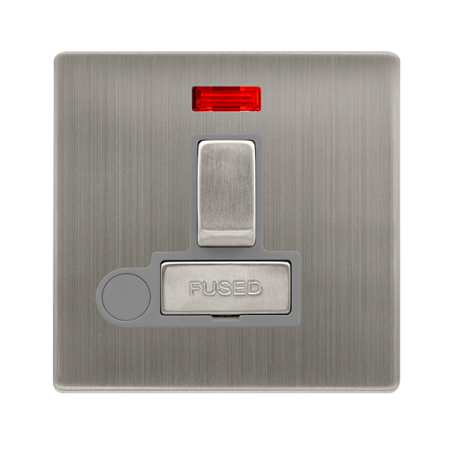 Click Definity Screwless 13A Ingot Switched Fused Connection Unit with Neon & Optional Flex Outlet | SFSS552GY