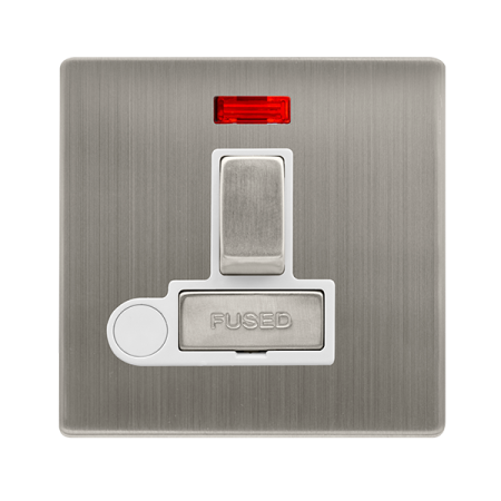 Click Definity Screwless 13A Ingot Switched Fused Connection Unit with Neon & Optional Flex Outlet | SFSS552PW
