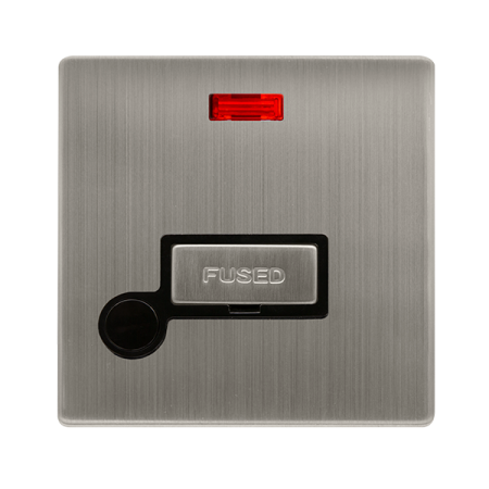 Click Definity Screwless 13a Ingot Fused Connection Unit with Neon & Optional Flex Outlet | SFSS553BK