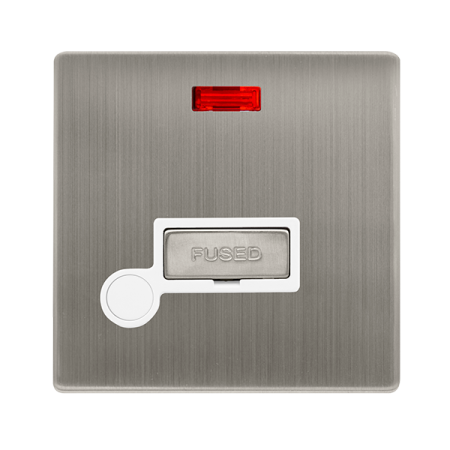 Click Definity Screwless 13A Ingot Fused Connection Unit with Neon & Optional Flex Outlet | SFSS553PW