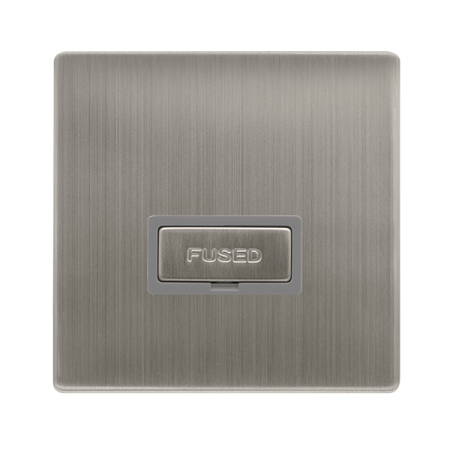 Click Definity Screwless Stainless Steel 13A Unswitched Spur Grey Insert | SFSS750GY