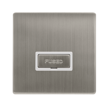 Click Definity Screwless Stainless Steel 13A Unswitched Spur White Insert | SFSS750PW