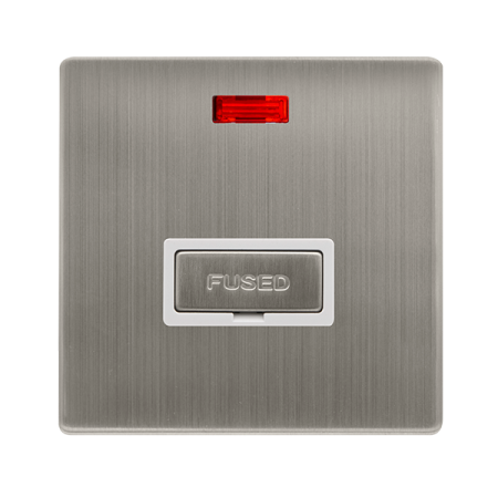 Click Definity Screwless Stainless Steel 13A Spur & Neon White Insert | SFSS753PW