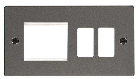 Click Deco Black Nickel New Media - Grid Pro Combi Plate Vpbn31102