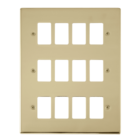 Click Deco Polished Brass 12?gang Grid Pro Front Plate?vpbr20512