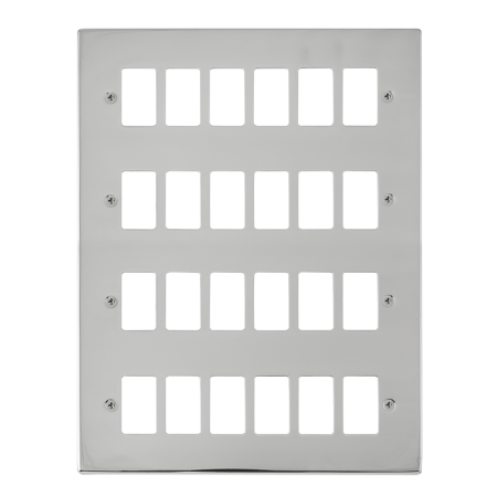 Click Deco Polished Chrome 24?gang Grid Pro Front Plate?vpch20524