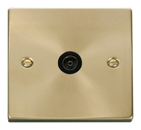 Click Deco Satin Brass Non-isolated Coaxial Socket?vpsb065bk