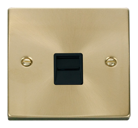 Click Deco Satin Brass?secondary Telephone Socket?vpsb125bk