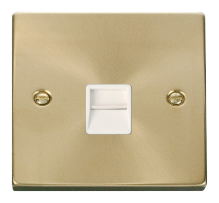 Click Deco Satin Brass?secondary Telephone Socket?vpsb125wh