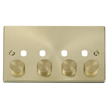 Click Satin Brass 4g Empty Dimmer Plate With Knobs?vpsb154pl