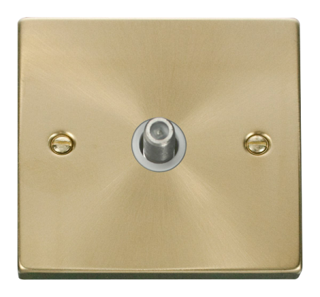 Click Deco Satin Brass Non-isolated Satellite?socket Vpsb156wh