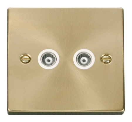 Click Deco Satin Brass Twin Isolated Coaxial Socket?vpsb159wh
