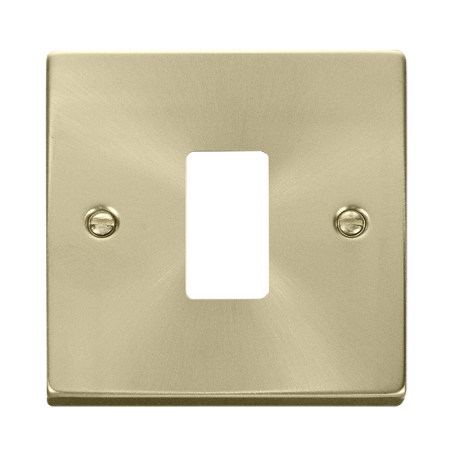 Click Deco Satin Brass 1?gang Grid Pro Front Plate?vpsb20401