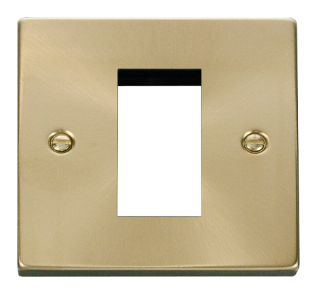 Click Deco Satin Brass New Media Single Aperture Plate Vpsb310