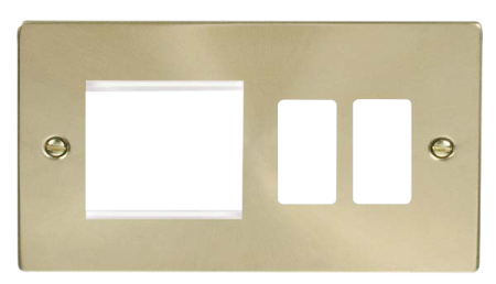 Click Deco Satin Brass New Media - Grid Pro Combi Plate Vpsb31102