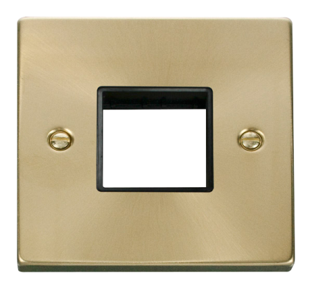 Click Deco Satin Brass 1 Gang Plate Twin Aperture Vpsb402bk