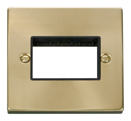Click Deco Satin Brass 1 Gang Plate Triple?aperture Vpsb403bk