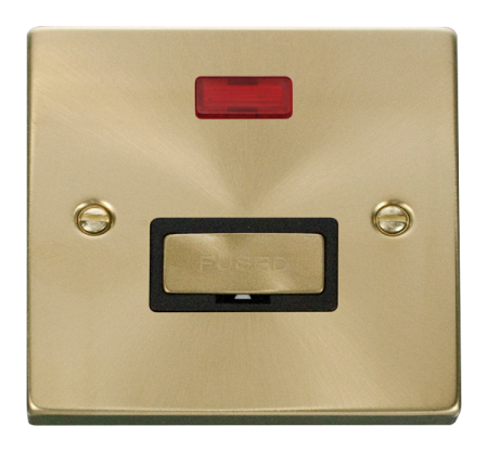 Click Deco Satin Brass Unswitched Fused Spur With Neon Vpsb753bk