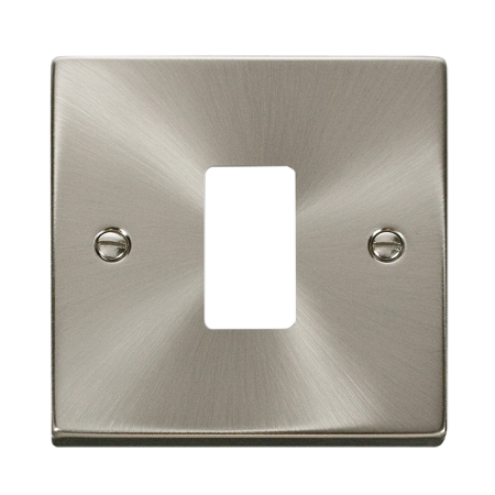 Click Deco Satin Chrome?1?gang Grid Pro Front Plate?vpsc20401