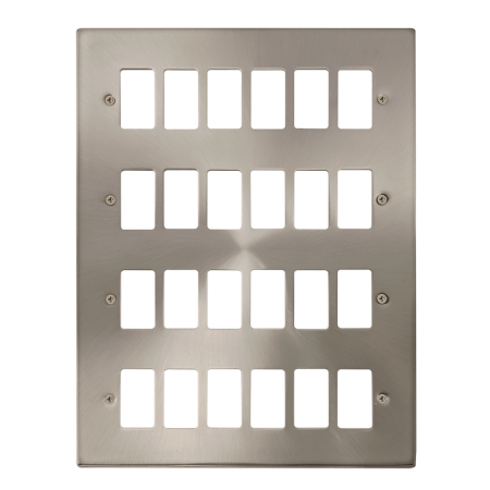 Click Deco Satin Chrome 24 Gang Grid Pro Front Plate VPSC20524