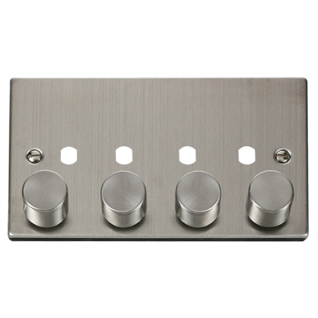 Click Deco Stainless Steel Quad Dimmer Plate And Knobs | Vpss154pl