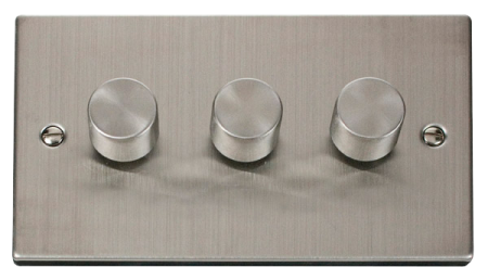 Click Deco Stainless Steel Triple 100w Led Dimmer Switch | VPSS163
