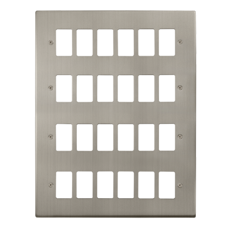 Click Deco Stainless Steel 24 Gang Grid Pro Front Plate VPSS20524