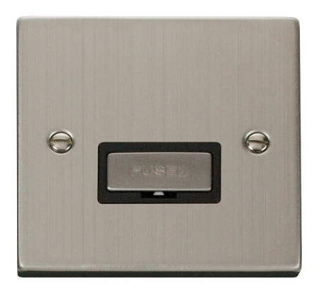 Click Deco Stainless Steel 13A Unswitched Spur Black Insert | VPSS750BK