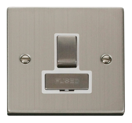 Click Deco Stainless Steel Single 13a Switched Spur White Insert | VPSS751WH