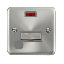 Click Deco Plus Satin Chrome Unswitched Fused Spur with Neon and Flex Outlet DPSC553GY