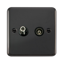 Click Deco Plus Black Nickel Satellite and Coaxial Socket DPBN157BK