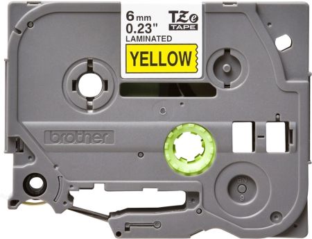 Brother TZe-611 Labelling Tape Cassette – Black on Yellow, 6mm wide